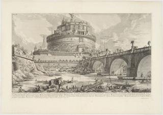 Giovanni Battista Piranesi - Veduta del Ponte, e del Mausoleo, fabbricati da Elio Adriano Imp. 1756.