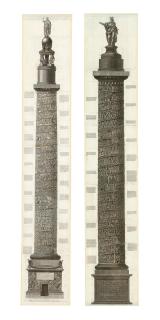 Giovanni Battista Piranesi - Veduta del prospetto principale della Colonna Trajana; Veduta del prospetto principale della Colonna Antonina 2