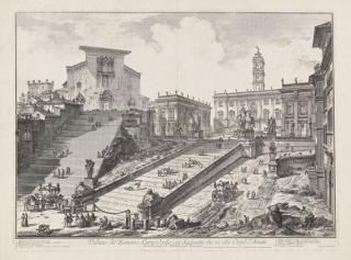 Giovanni Battista Piranesi - Veduta del Romano Campidoglio con Scalinata che va alla Chiesa d\'Araceli