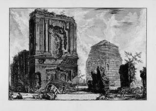 Giovanni Battista Piranesi - Veduta del sepolcro di Pisone Liciano (…).