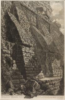 Giovanni Battista Piranesi - Veduta del sotterraneo Fondamento del Mausoleo, che fu eretto
