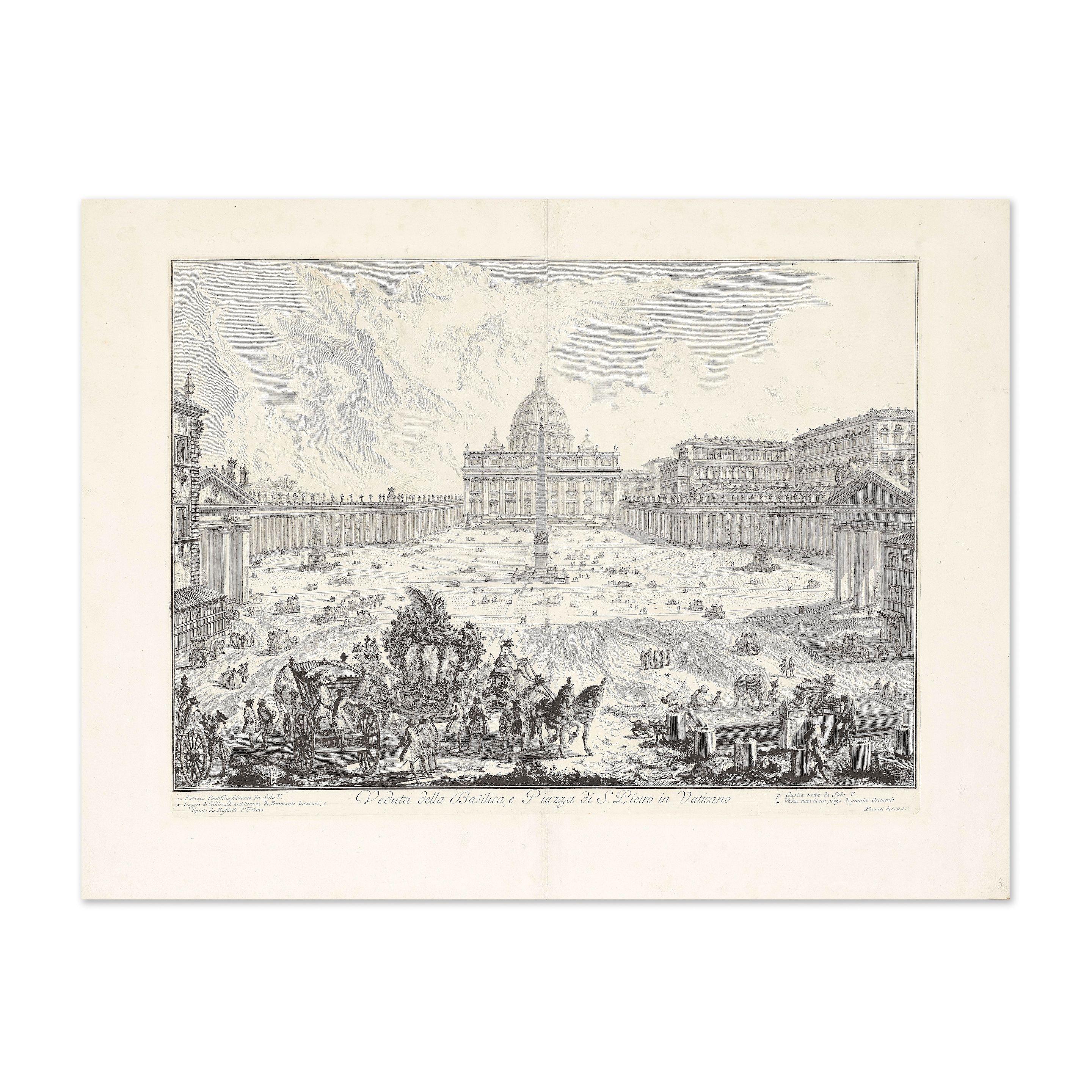 Giovanni Battista Piranesi - Veduta della Balisica e Piazza di S.Pietro in Vaticano, 1748