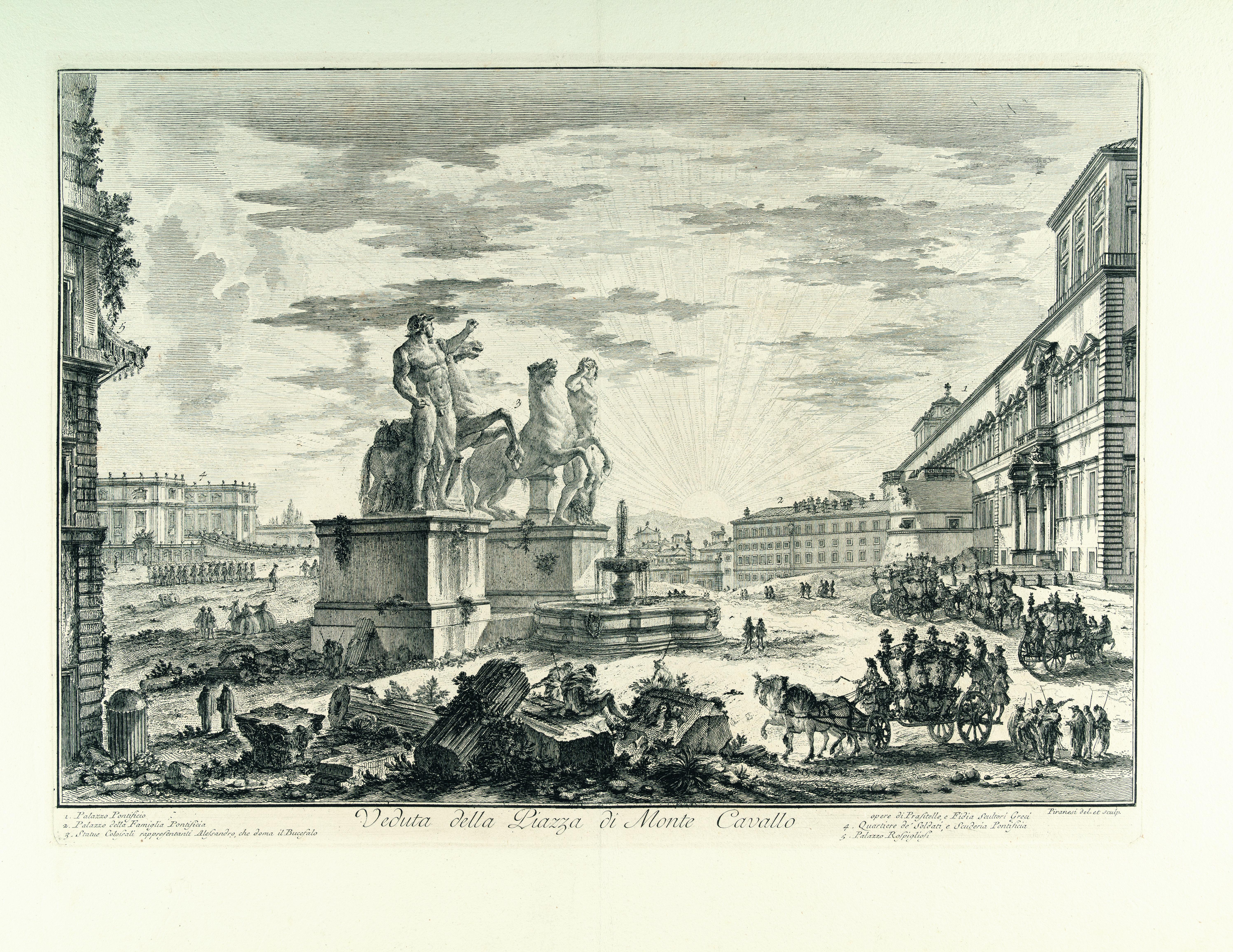 Giovanni Battista Piranesi - Veduta della Piazza di Monte Cavallo (Quirinale)