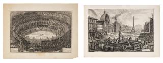 Giovanni Battista Piranesi - Veduta Dell\'Anfiteatro Flavio Detto Il Colosseo; Veduta Di Piazza Navona Sopra Le Rovine Del Circo Agonale, From Vedute Di Roma
