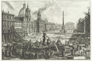 Giovanni Battista Piranesi - Veduta di Piazza Navona sopra le rovine del Circo Agonale, from: Vedute di Roma (Hind 108; Focillon 733)