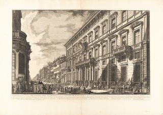 Giovanni Battista Piranesi - Veduta nella Via del Corso, del Palazzo Dell’Accademia