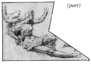 Giovanni Battista Pittoni - A reclining female figure gesturing to the right, another figure behind