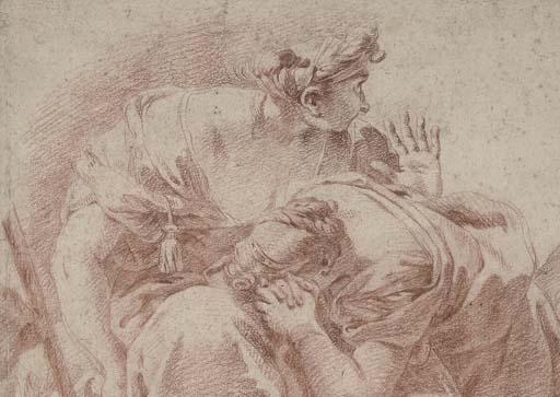 Giovanni Battista Pittoni - Deux femmes agenouillées devant des trophées militaires