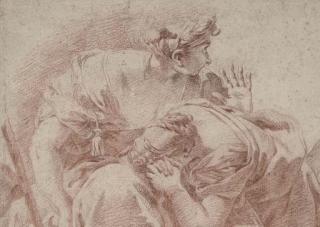 Giovanni Battista Pittoni - Deux femmes agenouillées devant des trophées militaires