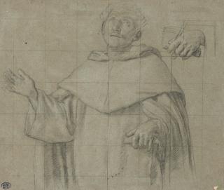 Giovanni Battista Salvi - A Dominican saint, perhaps Saint Peter Martyr, half-length, holding a book