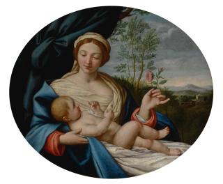 Giovanni Battista Salvi - Madonna and Child with the rose