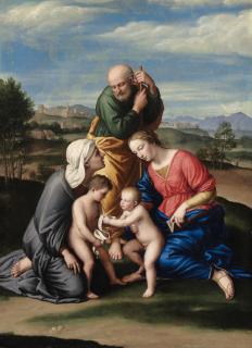 Giovanni Battista Salvi - The Holy Family with the Infant Saint John the Baptist and Saint Elizabeth