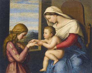 Giovanni Battista Salvi - The Mystic Marriage Of Saint Catherine