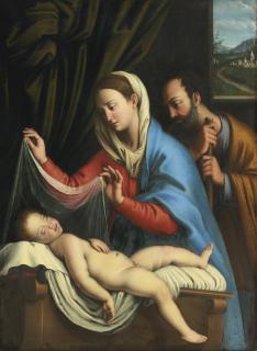 Giovanni Battista Salvi - The Virgin And Saint Joseph With The Sleeping Christ Child