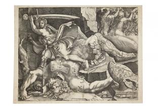 Giovanni Battista Scultori - David cutting off the Head of Goliath