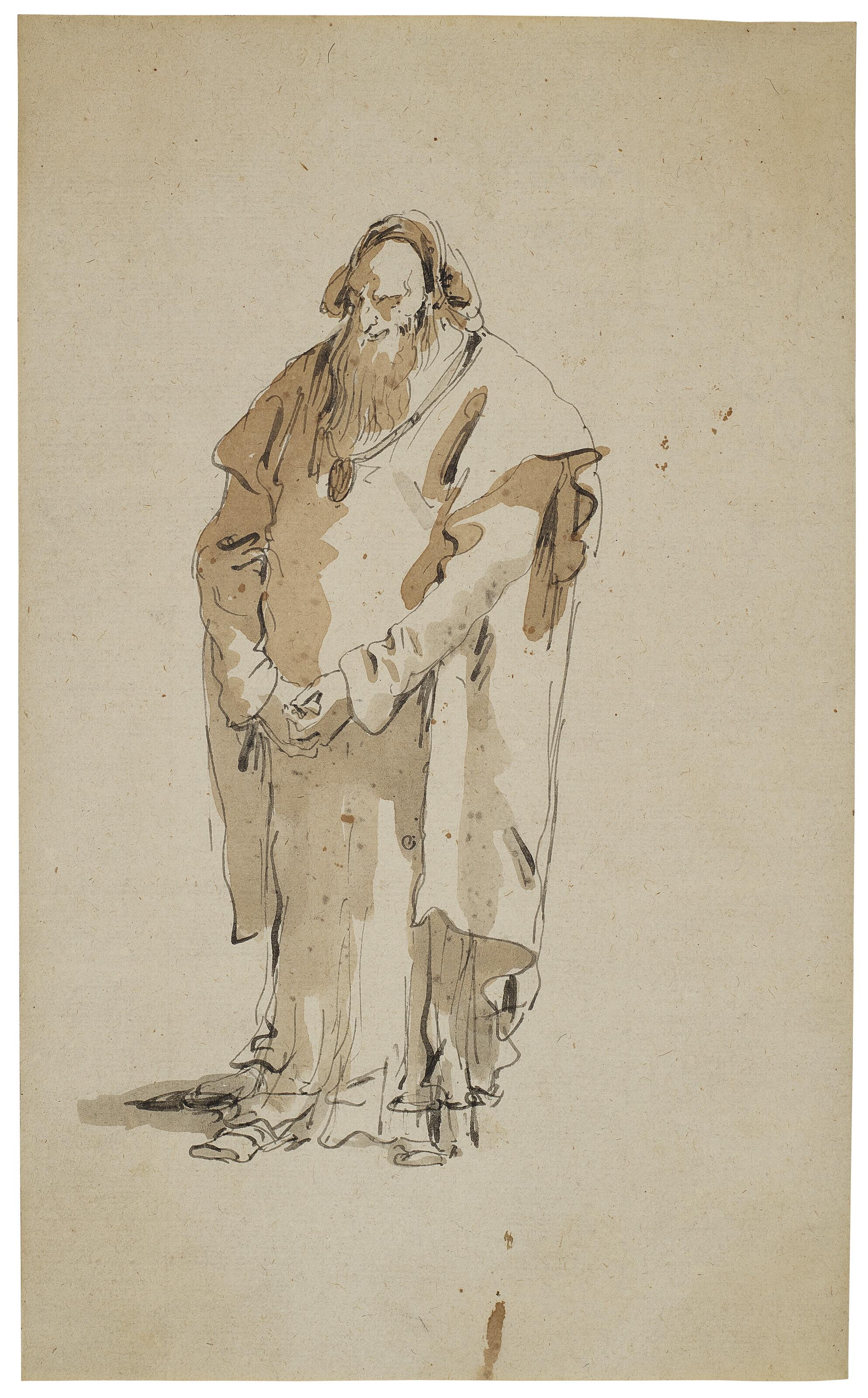 Giovanni Battista Tiepolo - A bearded oriental facing left
