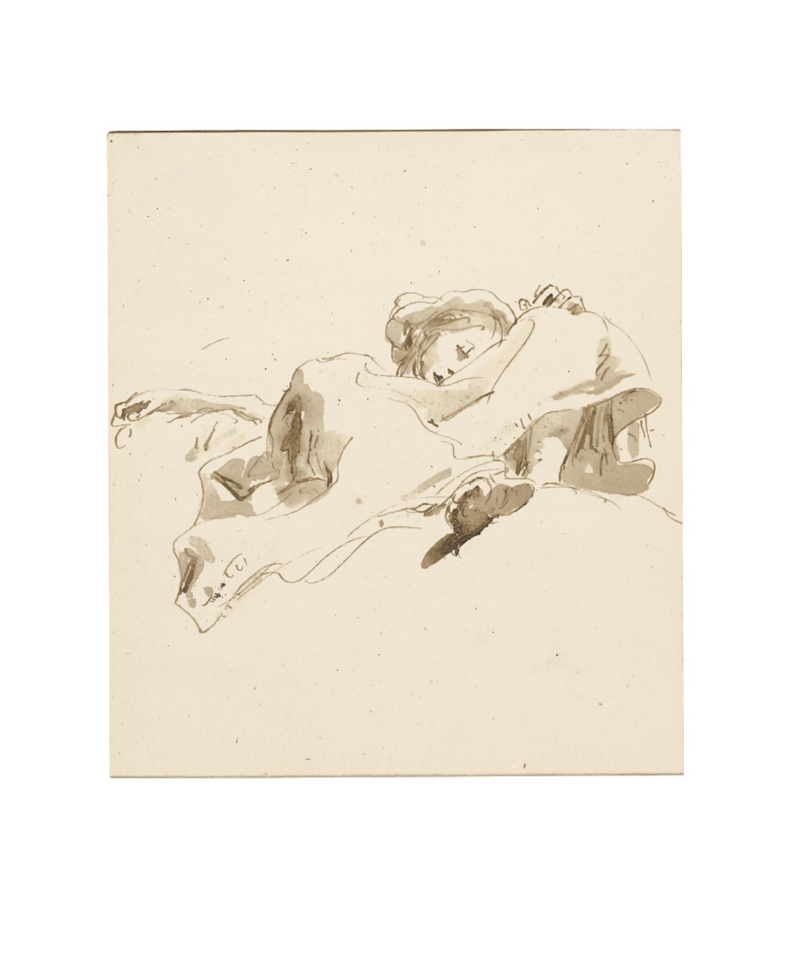 Giovanni Battista Tiepolo - A seated woman seen from below