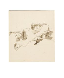 Giovanni Battista Tiepolo - A seated woman seen from below