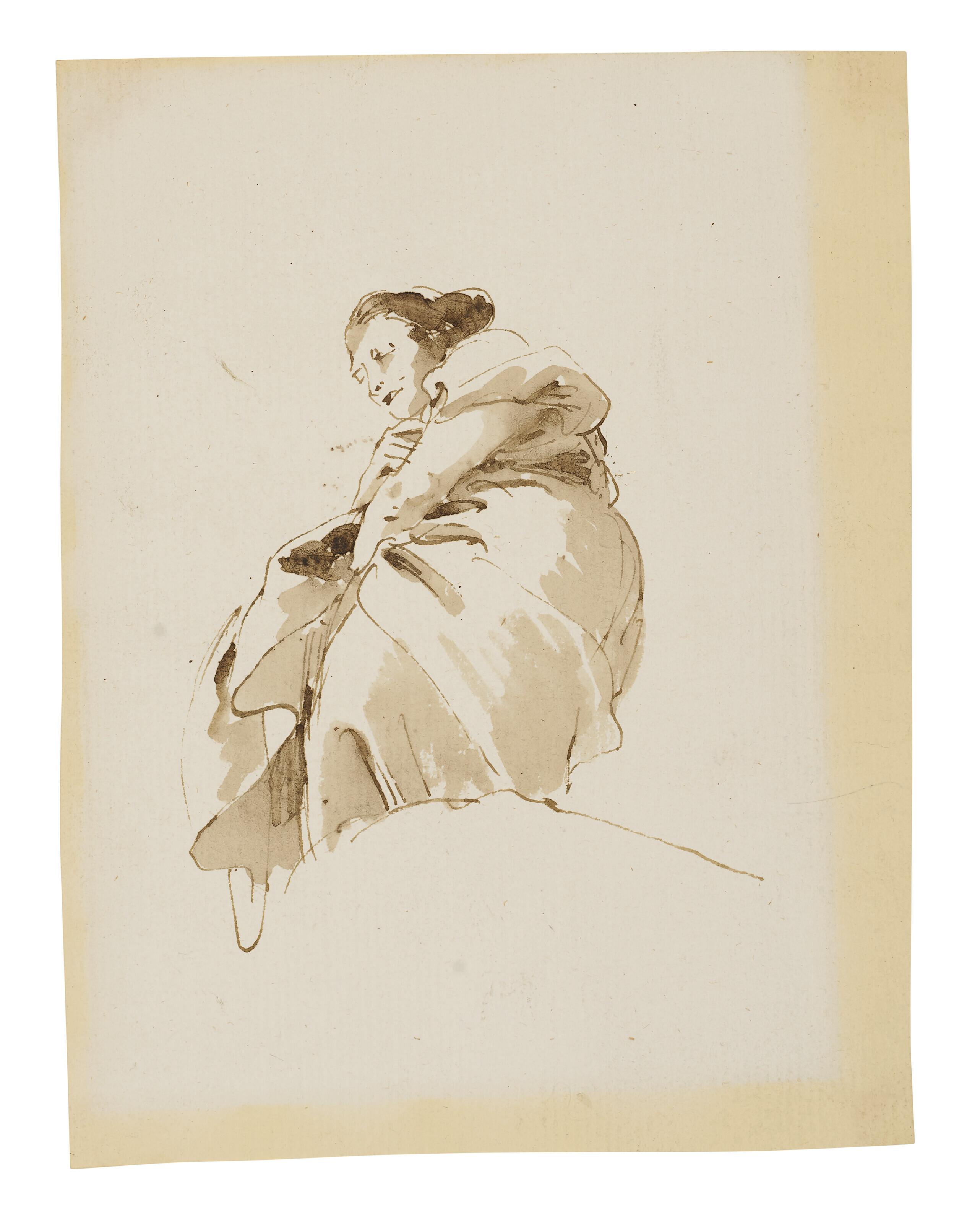 Giovanni Battista Tiepolo - A standing woman seen from below
