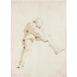 Giovanni Battista Tiepolo - A Young Man, Seen From Below, Straddling A Cloud