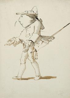 Giovanni Battista Tiepolo - Caricature d\'un homme à l\'épée