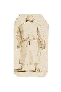 Giovanni Battista Tiepolo - Caricature of a man, seen from behind