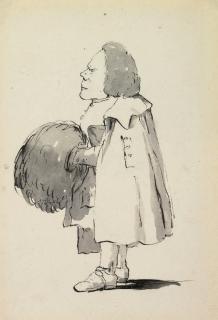 Giovanni Battista Tiepolo - Caricature of a short gentleman holding a muff