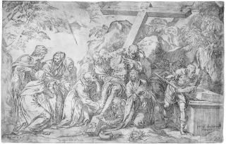 Giovanni Battista Tiepolo - Der Reiter, bei seinem Pferd stehend.