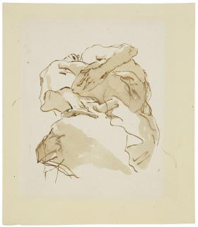 Giovanni Battista Tiepolo - Figure holding a platter seen from below