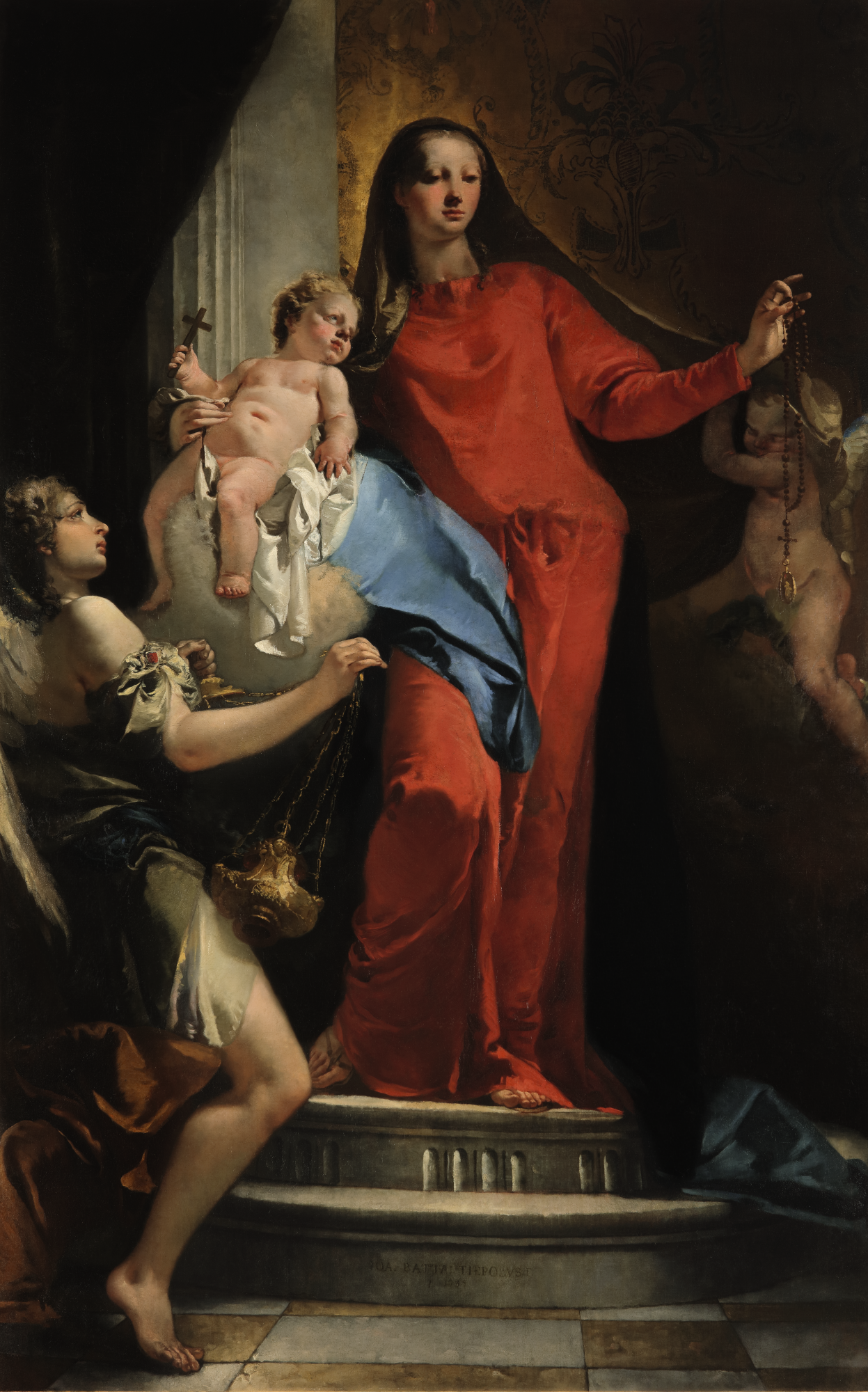 Giovanni Battista Tiepolo - Madonna Of The Rosary With Angels