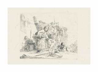 Giovanni Battista Tiepolo - Seated Youth leaning against an Urn, from: Vari Capricci
