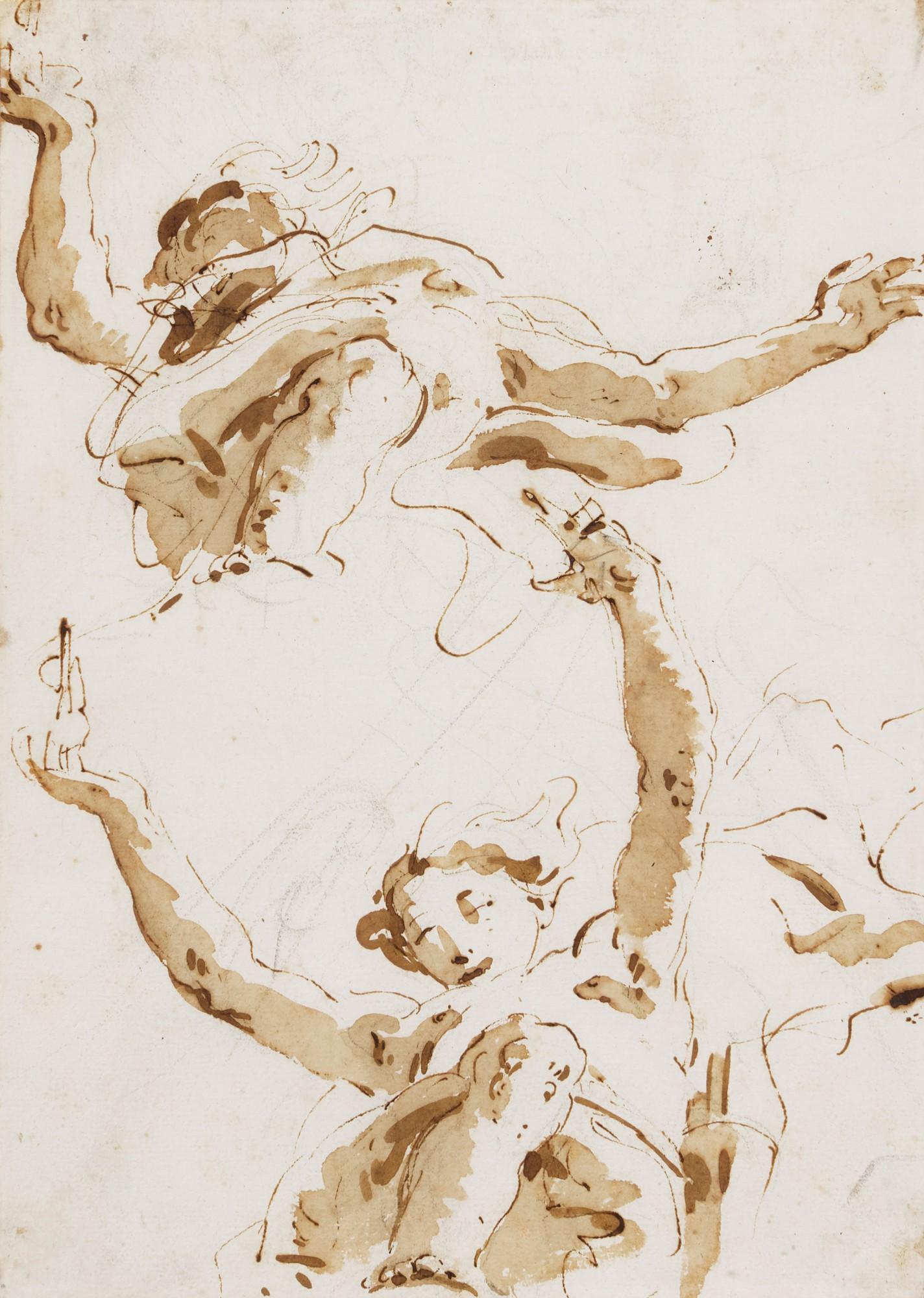 Giovanni Battista Tiepolo - Study of two figures seen from below