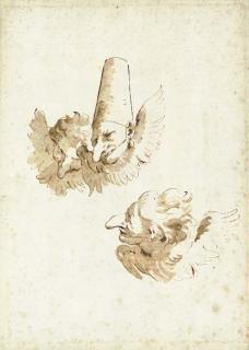 Giovanni Battista Tiepolo - Three Punchinelli As Winged Cherubs