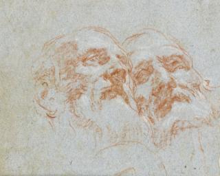 Giovanni Battista Tiepolo - Two heads of bearded men
