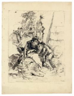 Giovanni Battista Tiepolo - Two Magicians and two Boys, from: Scherzi di Fantasia (de V. 26; R. 17)