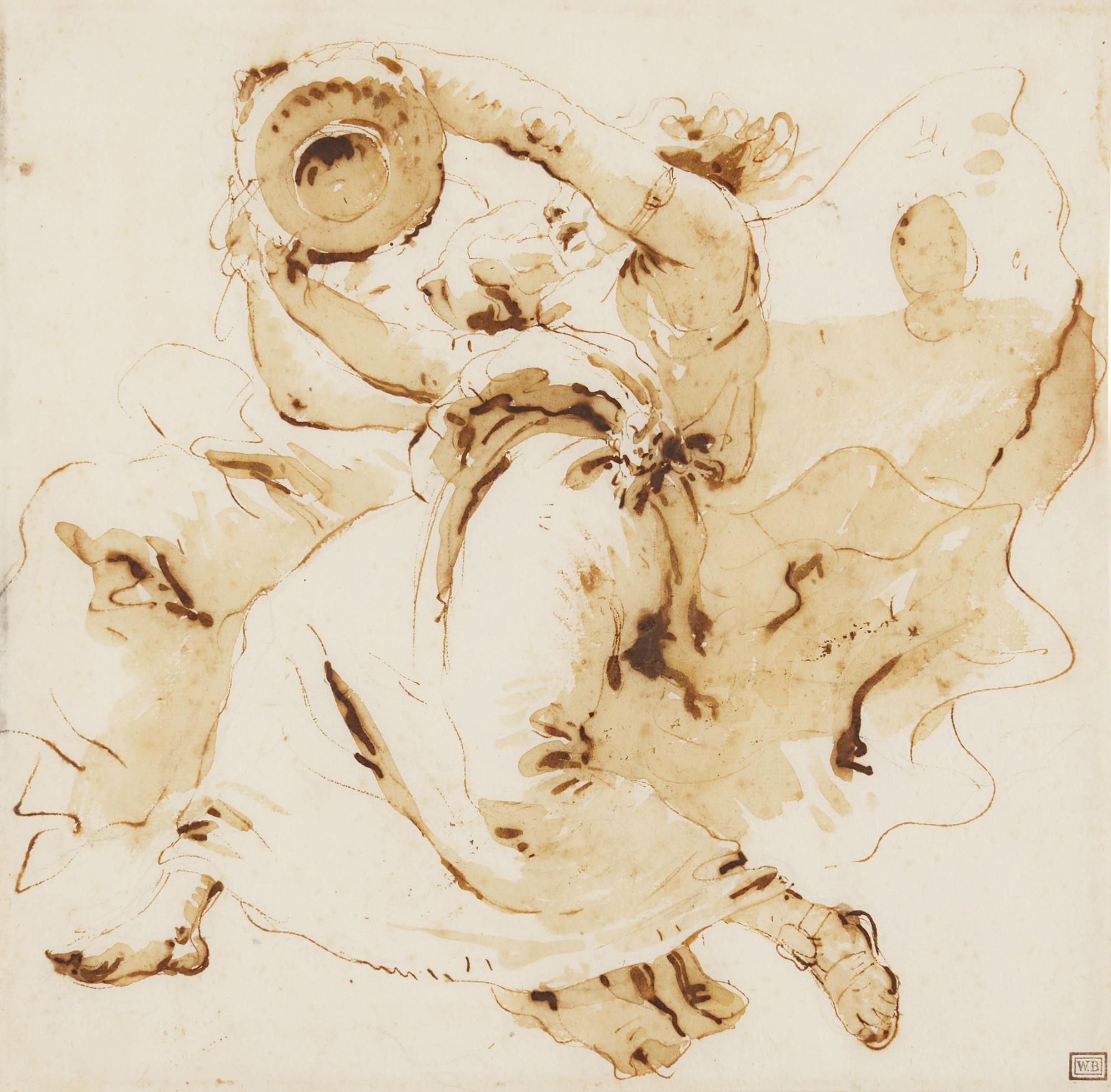 Giovanni Battista Tiepolo - Two Zephyrs carrying a vase