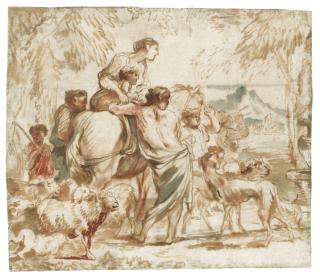 Giovanni Benedetto Castiglione - A Herdsman And His Family