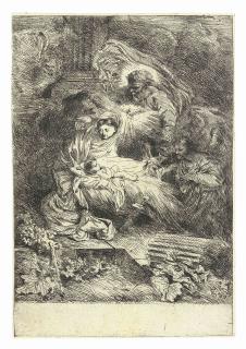 Giovanni Benedetto Castiglione - God the Father regarding the Infant Christ (Bartsch 11)