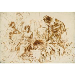 Giovanni Benedetto Castiglione - Jacob And Rachel At The Well