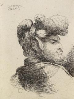 Giovanni Benedetto Castiglione - Kleine Kopfstudien mit orientalischem Kopfschmuck