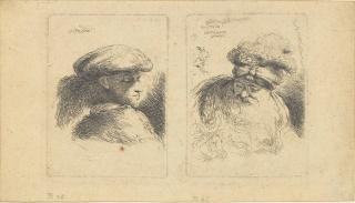 Giovanni Benedetto Castiglione - Small Studies Of Heads In Oriental Dress: Five Plates (Bartsch 35, 37, 40, 45 & 46)