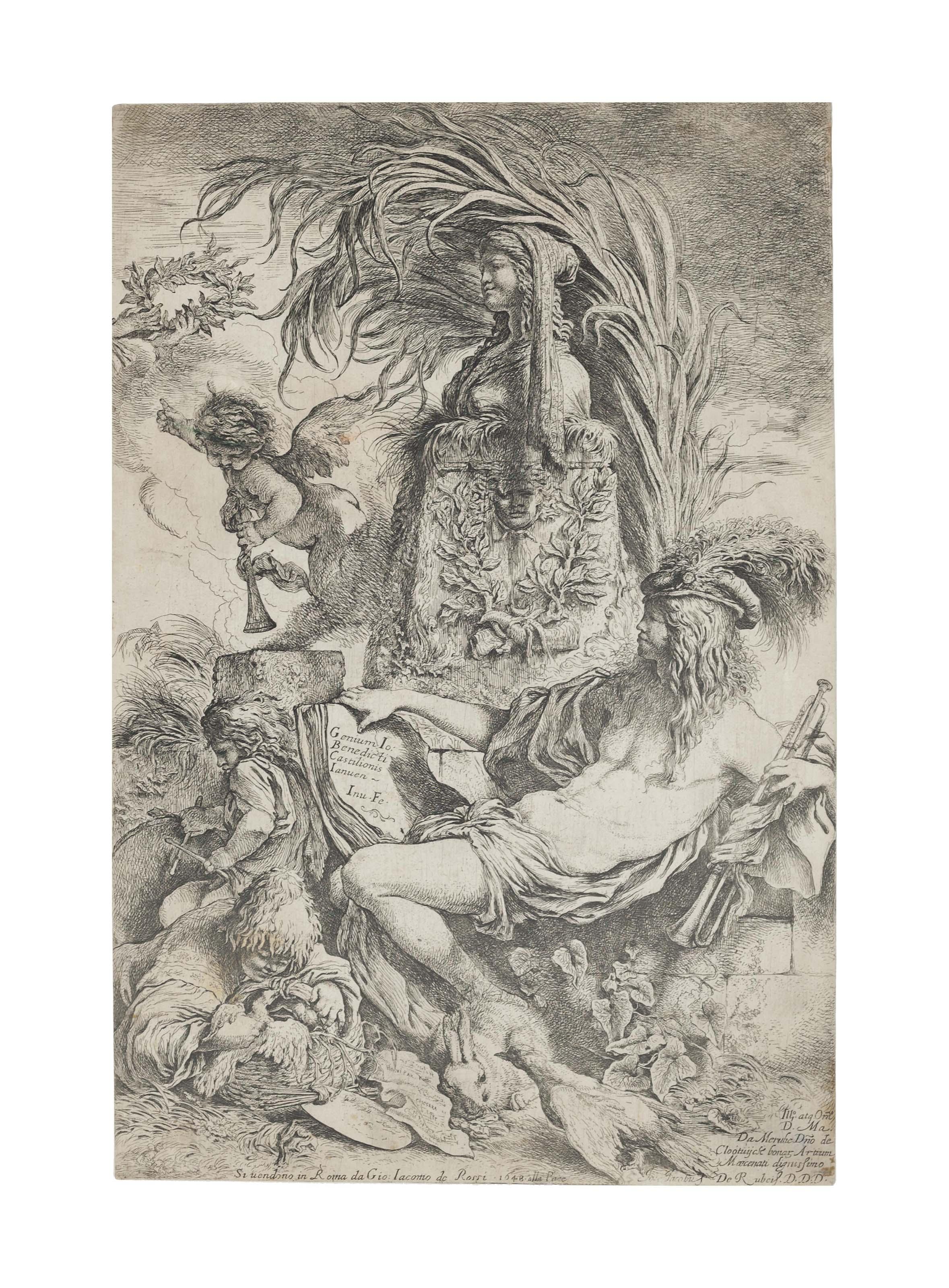 Giovanni Benedetto Castiglione - The Genius of Castiglione (Bartsch 23; Percy E16; Bellini 56)