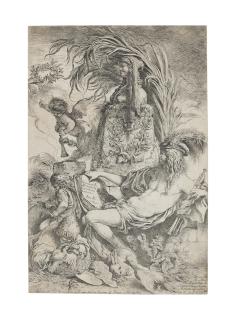 Giovanni Benedetto Castiglione - The Genius of Castiglione (Bartsch 23; Percy E16; Bellini 56)