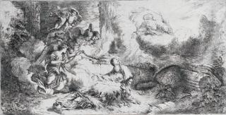 Giovanni Benedetto Castiglione - The Nativity with God the Father and Angels