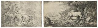 Giovanni Benedetto Castiglione - Two Etchings