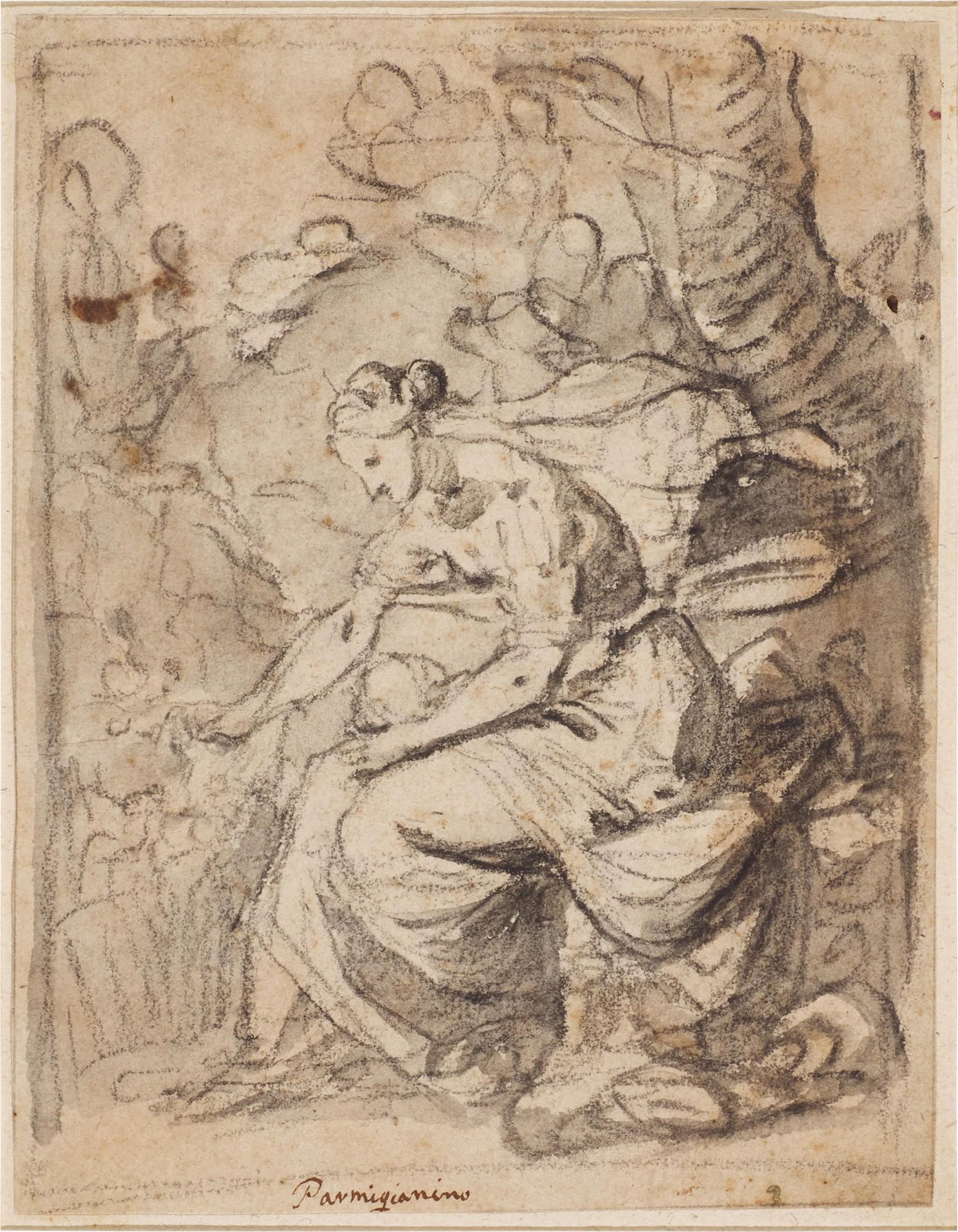 Giovanni Bilivert - A Woman In Profile Seated In A Landscape