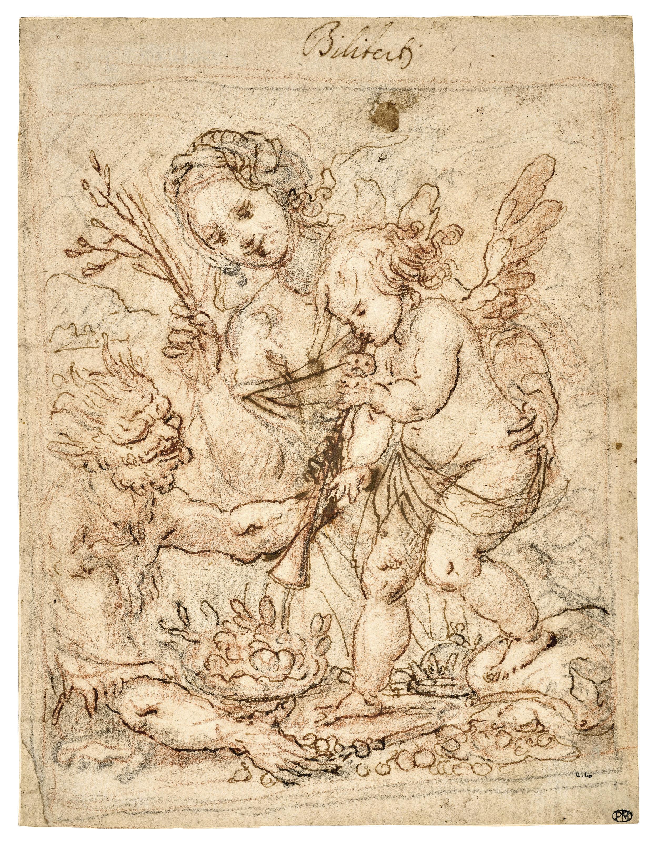 Giovanni Biliverti - A satyr, a woman and a winged putto