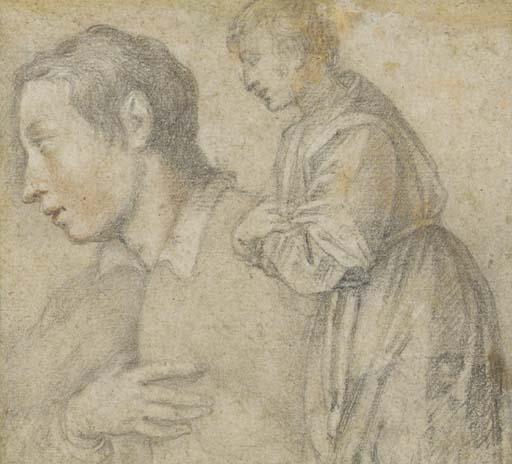 Giovanni Biliverti - Un homme agenouillé, avec une étude subsidiaire du buste