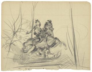 Giovanni Boldini - Etude d\'après la statue équestre de Louis XIV du Bernin