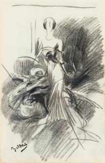 Giovanni Boldini - Etude Pour Le Portrait De Madame Doyen